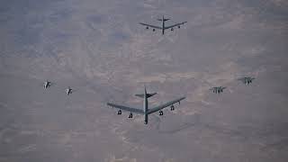 B-52S, F-15, And Iraqi Air Force F-16S In The Centcom Aor