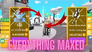 *EVERYTHING MAXED* I GOT MAX CLASS AND SABER!! (Roblox Saber Simulator)