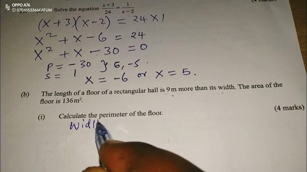 QUADRATIC EQUATIONS APPLICATIONS IN REAL LIFE SITUATIONS - YouTube