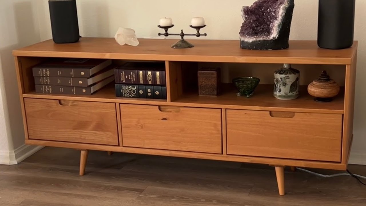 The perfect TV stand for our living room! Walker Edison Mid Century Modern TV Stand review