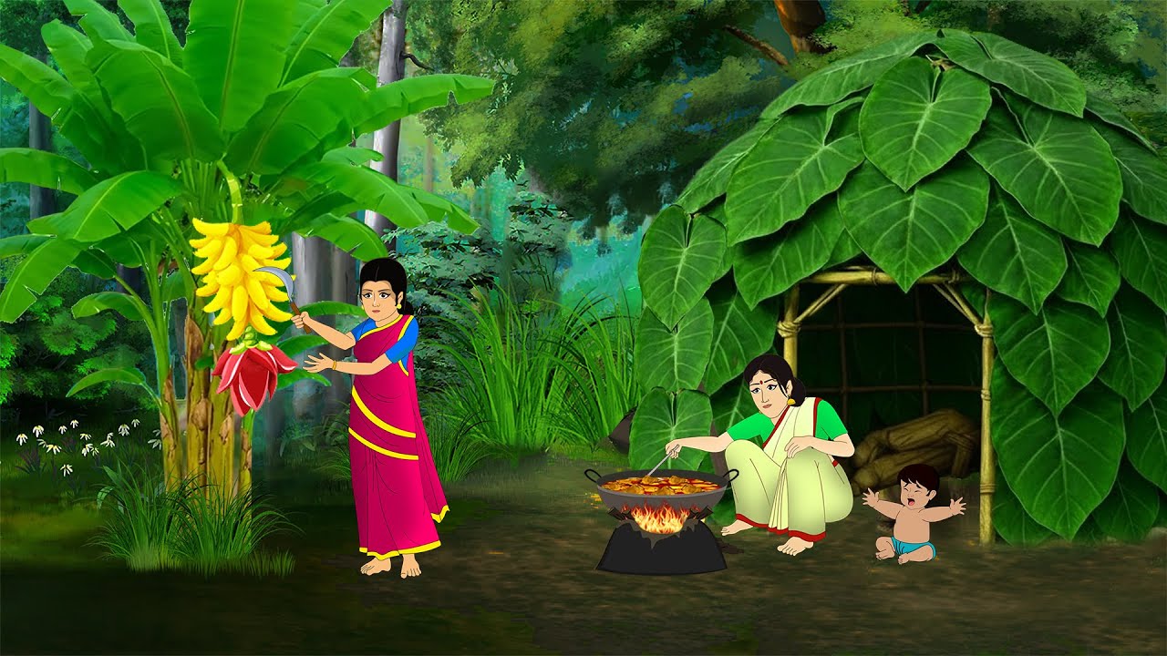 दो बहनों के साझा किया केले का पेड़ | Hindi Story | Hindi Kahaniya | Moral Stories | cartoon story