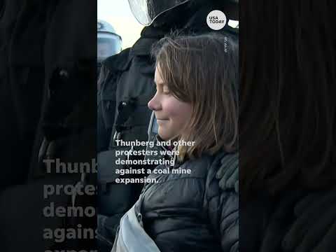 Greta Thunberg detained by police at coal mine protest in Germany | USA TODAY #Shorts