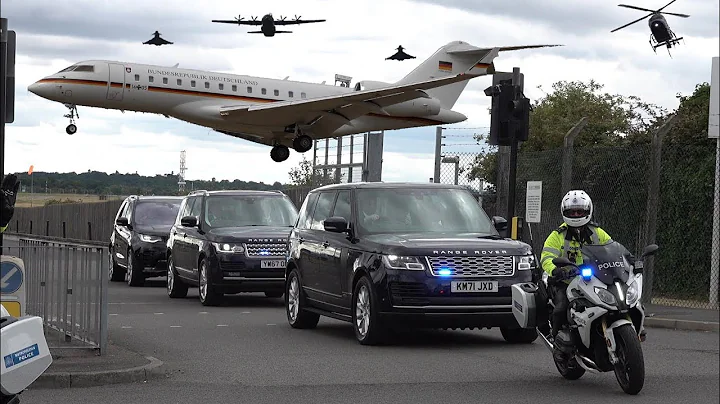 Prince William & German Chancellor, President fly ...