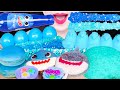 MOST POPULAR BLUE DESSERT ASMR *TWIST DRINK, ROCK CANDY, SNOBALL, JELLY POP 파란 음식 먹방 EATING SOUNDS