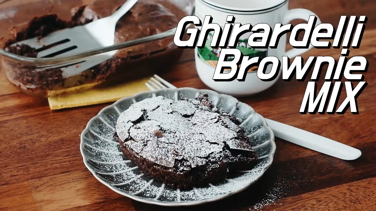 Como hacer Brownie con Ghirardelli Double Chocolate Brownie Mix 기라델리 더블