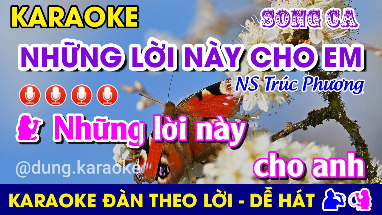 #Karaoke NHỮNG LỜI NÀY CHO EM - Tone SONG CA (Bm) Nhạc Sống #NhungLoiNayChoEm #TrucPhuong #bolero