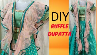 cascade dupatta/flounce ruffle dupatta/double layered frilled dupatta/DIYfrillmaking