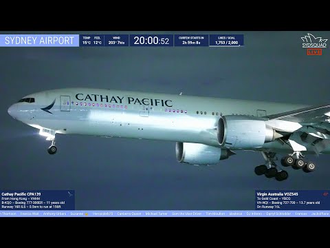 馃敶 LIVE Sydney Airport Plane-Spotting at night with Kurt 馃敶