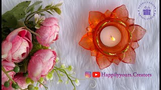 Resin candle holder | Lotus Candle Holder | Resin Art | DIY Resin Art Tutorial