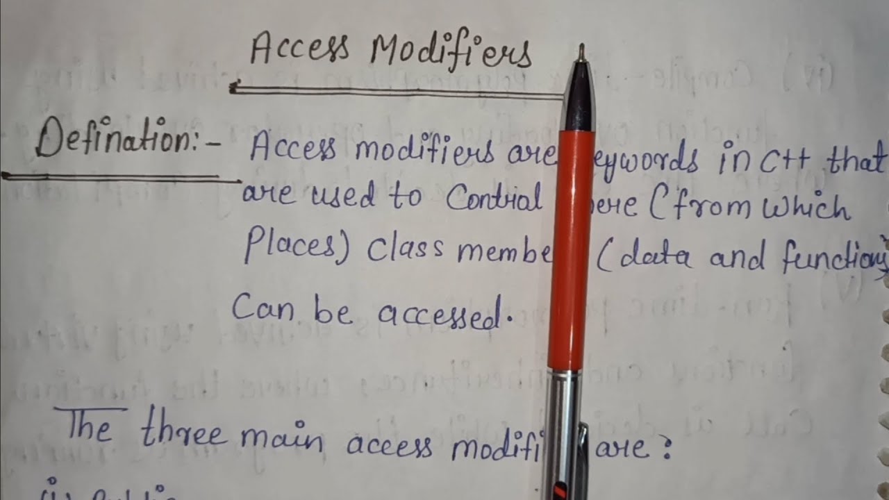 C++ Access Modifiers Full Tutorial | public vs private vs protected ...