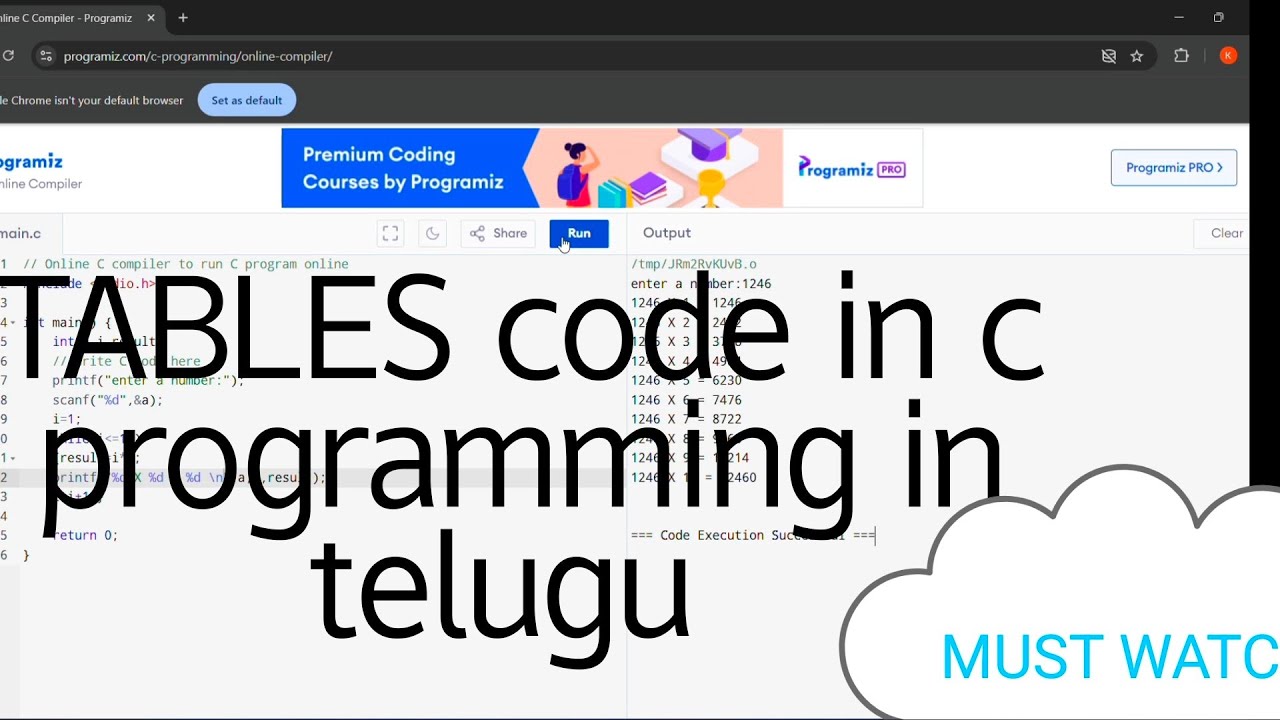 Tables code using c program| c program tutorial| the fit teen| - YouTube