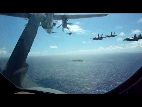 16-plane flyby of USS Ronald Reagan