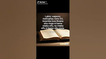 SIKU ELFU NI SAWA NA SIKU MOJA KWA BWANA TENGENEZA MAMBO YAKO NA MUNGU KWA NJIA YESU KRISTO 