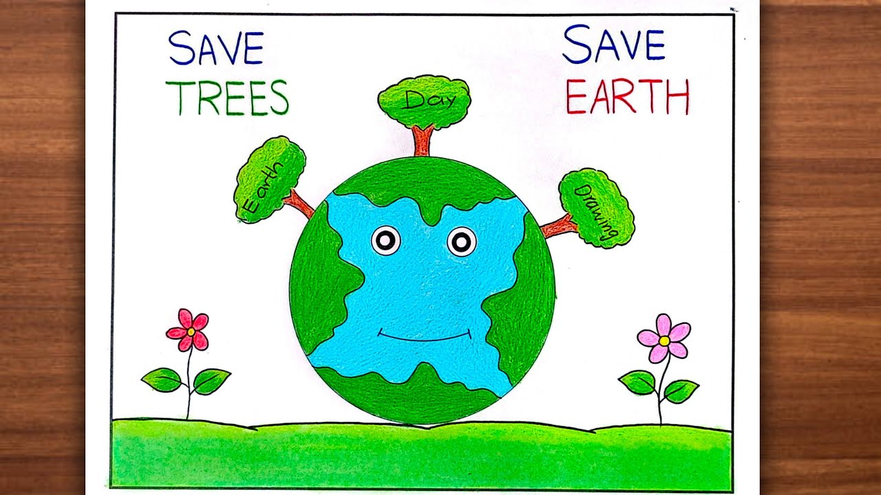 Save Trees Save Earth Drawing | World Environment Day Drawing | Save Environment Par Drawing