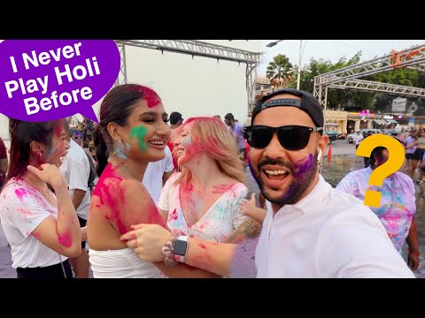 The Best HOLI PARTY at Pattaya Beach | INDIAN in Thailand |