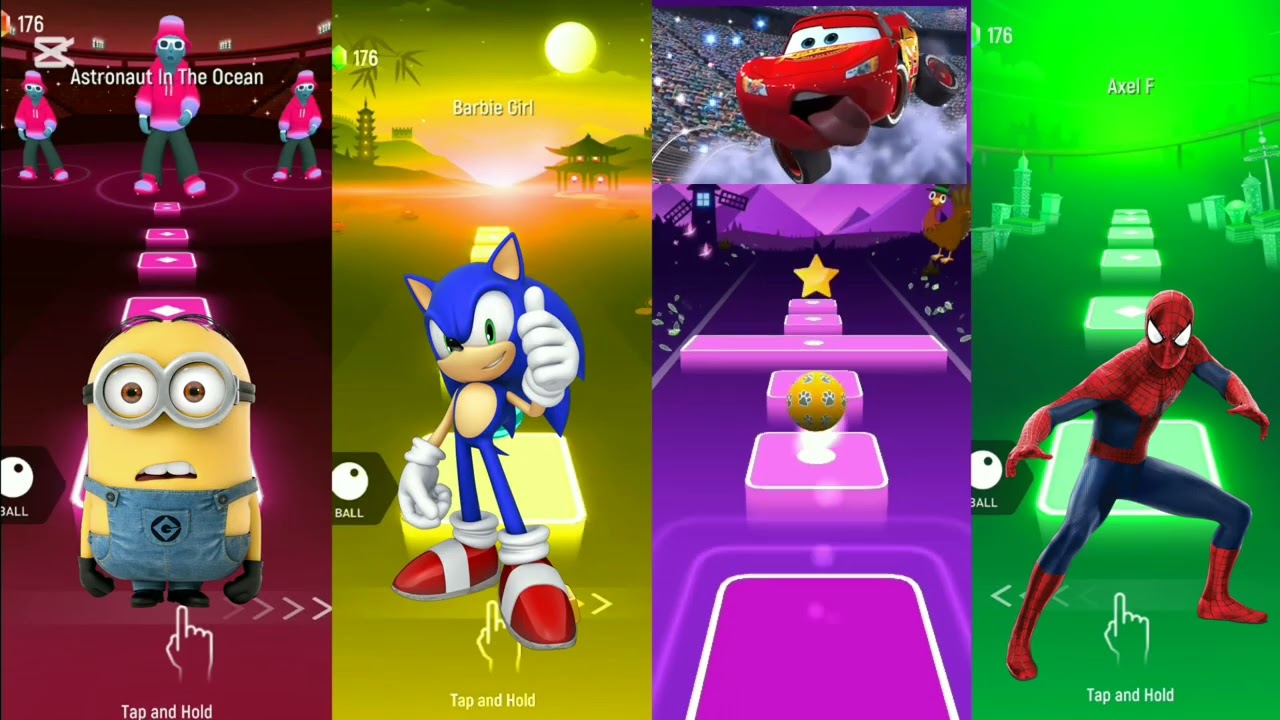 Minion, Sonic, MCqueen and Spiderman.    Best competition🔥🔥🔥🔥🎮