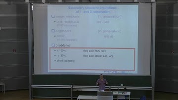 Protein Prediction 1 for Computer Scientists - Lecture 8, Secondary Structure Prediction 2
