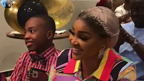 MOMENTS MERCY AIGBE WAS SURPRISED TO DINNER BY HUSBAND AND FRIENDS