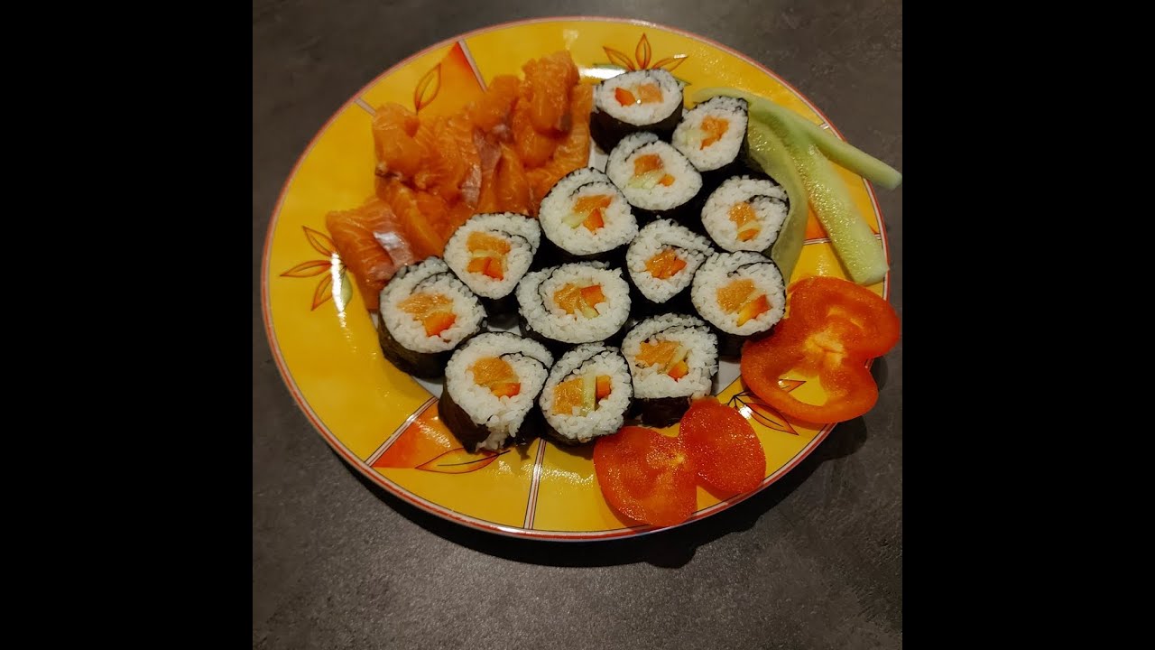 Maki Sushi mit Fisch und Vegetarisch - YouTube