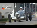 Supercharged 1934 mercedes w25 screams up fos hill