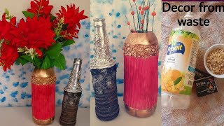 Recycle Plastic bottles into decorative flower pots|diy Plastic bottles|hacks and creation