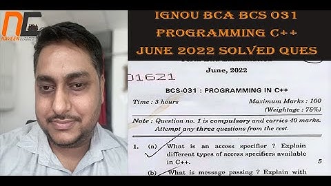 BCS 031 | PART 1 | June 2022 SOLVED BCA| #ignou #ignouexams #bcs031 #june2022 #cplusplus #dec2022