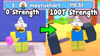 I Reached 100 Trillion Strength Strongest Player - Arm Wrestle Simulator roblox