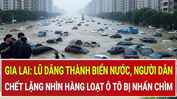 Gia Lai: Lũ dâng thành biển nước, người dân chết lặng nhìn hàng loạt ô tô bị nhấn chìm