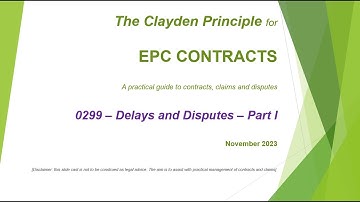 EPC Contracts - 0299 - Delays and Disputes - 01