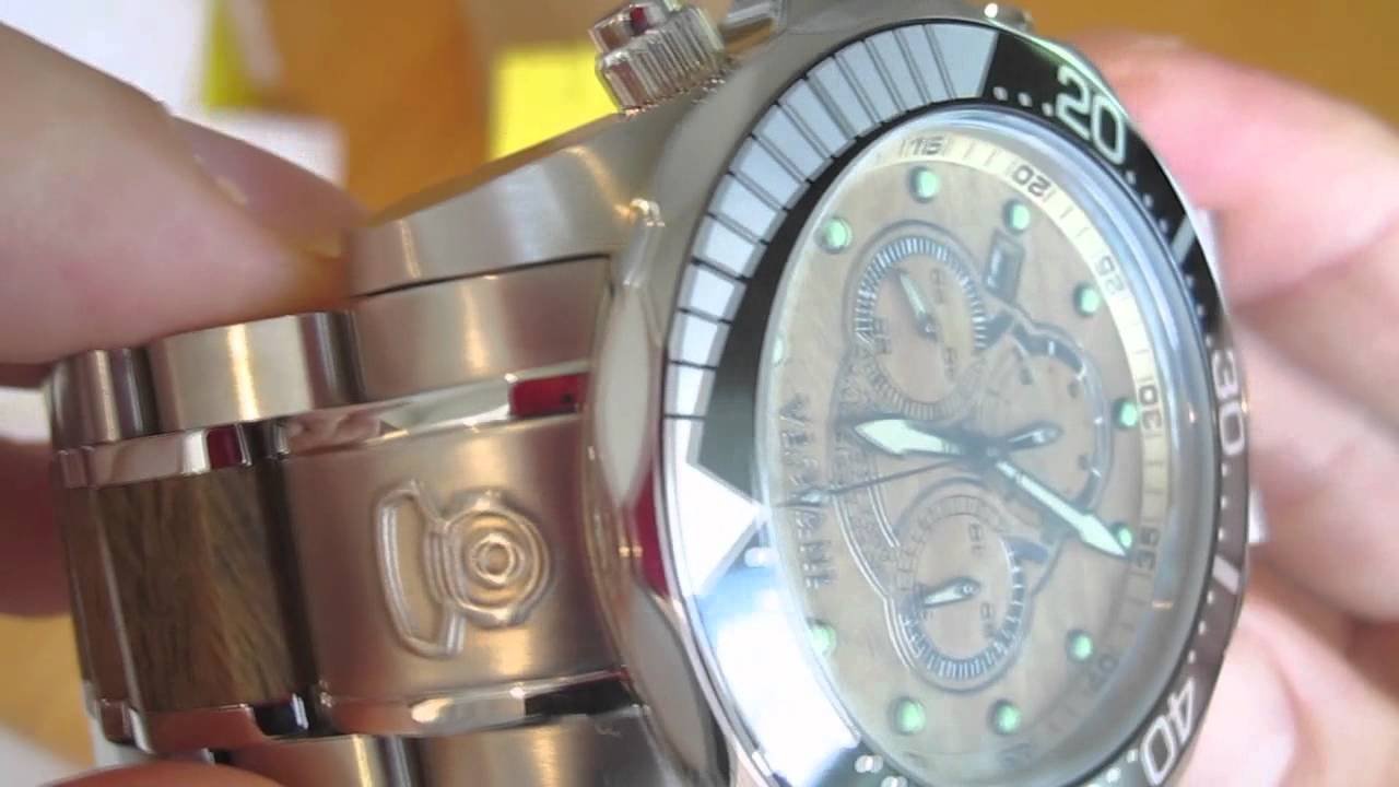 Invicta Pro Diver 0165 Unboxing - Wood Accents mid size watch 0164 0858 ...