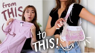 Turning A $3 Tshirt Into A Trendy Crochet Bag ✨