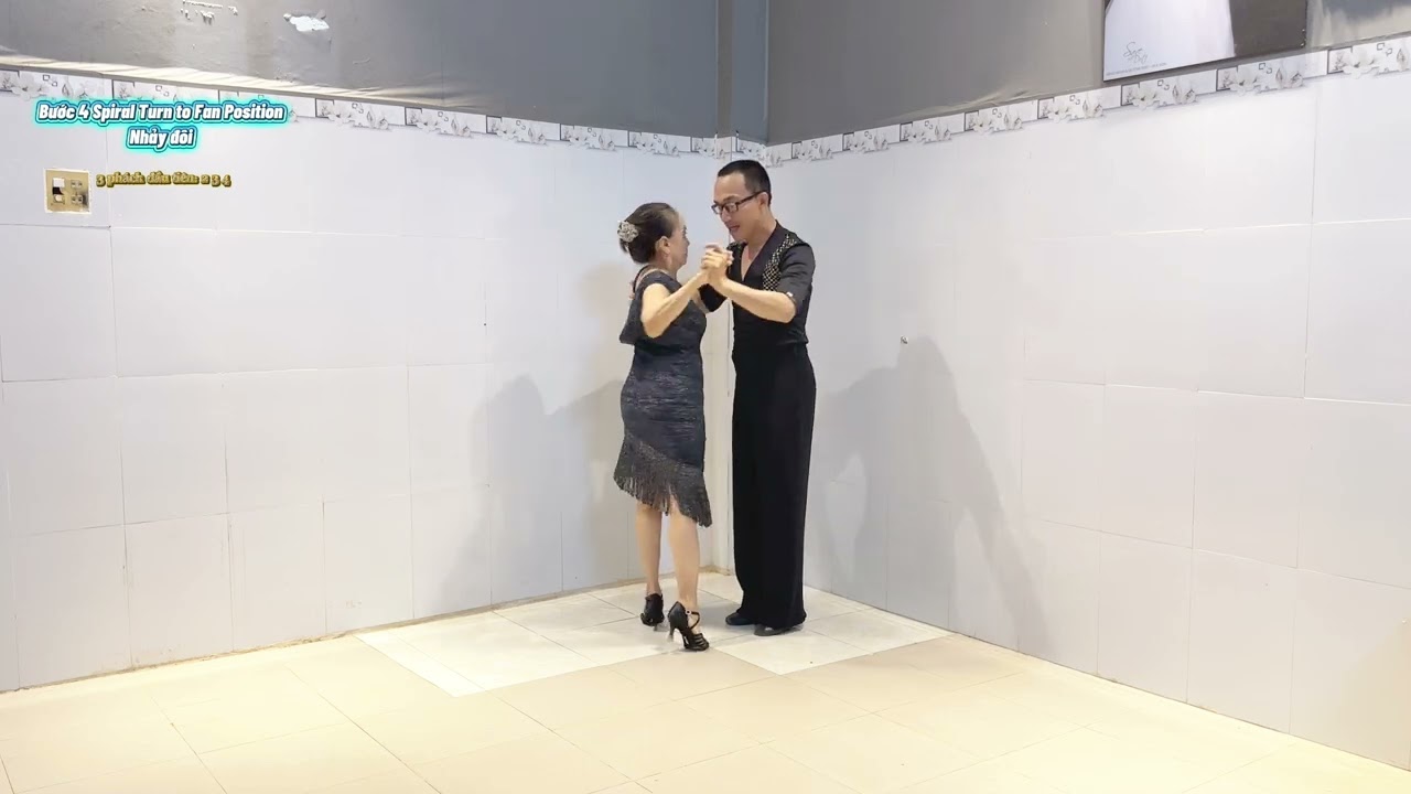 Bước 4. Spiral Turn to Fan Position - Phách 234 - Nhảy đôi