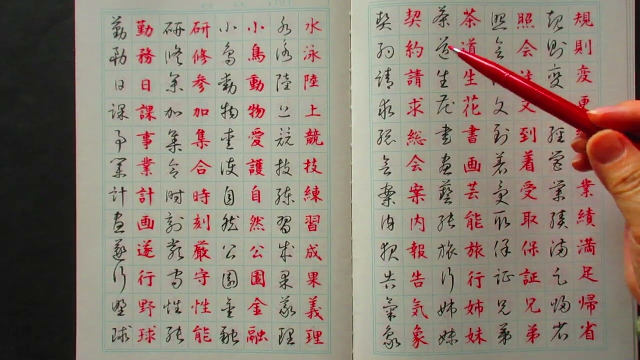 ペン字 二字熟語を楷書と草書で書く 草書が似た字をまとめて覚える