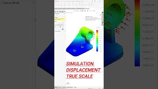 SolidWorks Simulation Displacement True Scale #solidworkssimulation #solidworks