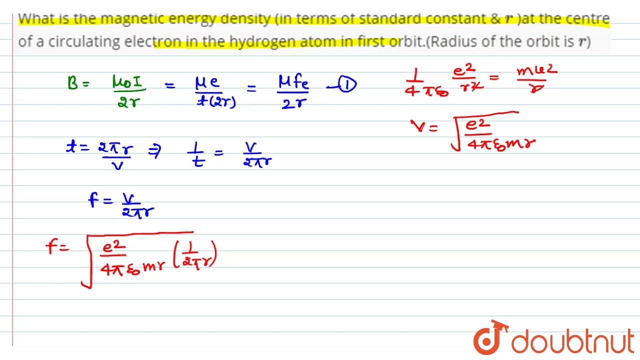 What is magnetic energy (in terms of standard constant `r` )at the centre - YouTube