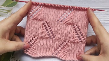 Lace Zigzag Knit Stitch | Zick-Zack Ajourmuster | Punto Zig Zag Traforato | Punto Zig Zag Calado