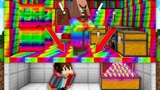 I ROBBED A RAINBOW VILLAGER IN MINECRAFT
