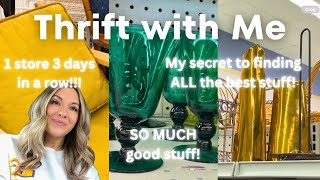 THRIFT WITH ME | I went to the SAME thrift store THREE days in a row!