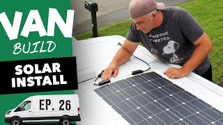 No drill flexible solar panel installation on a Ford Transit camper van | VAN BUILD #26