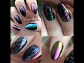 Chameleon gel nails, chrome nail design, pigment nails step by step by Dorota Palicka. Paznokcie