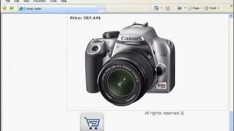 PHP Shopping cart using SESSION variables - part 6