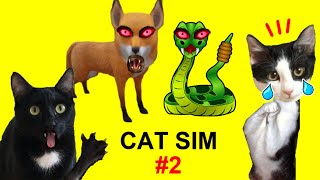 Gato gamer vs lobo en simulador CAT SIM con gatos Luna y Estrella / Videojuego con gatitos CAP 2