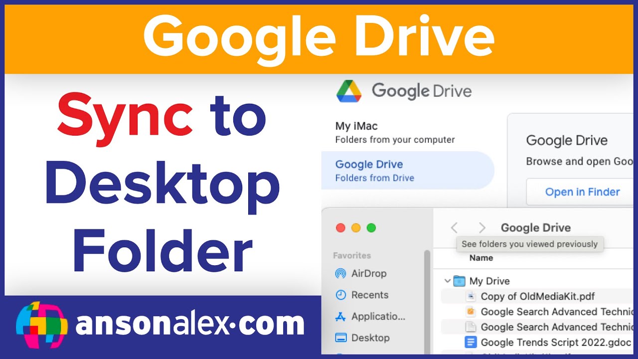 Google drive folder on desktop