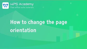 [WPS Academy] 2.2.2 Excel: How to change the page orientation