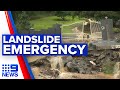 Emergency evacuations called after landslide with severe storms | 9 News Australia