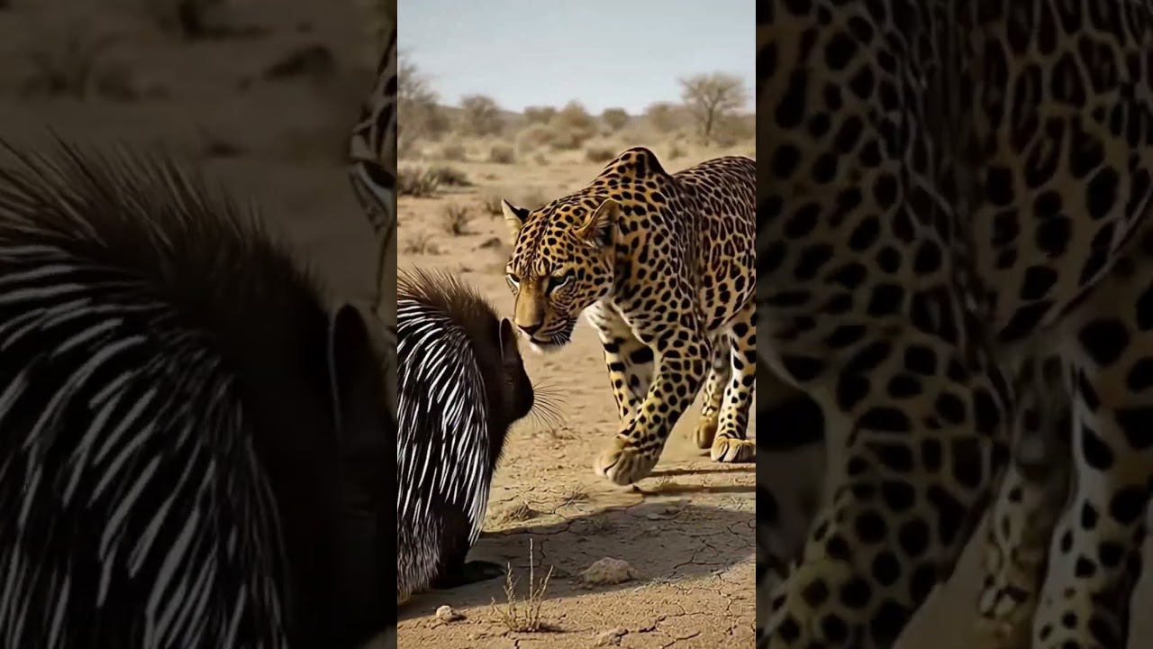 Leopard Attacks… Then REALIZES It’s a Porcupine! 😱