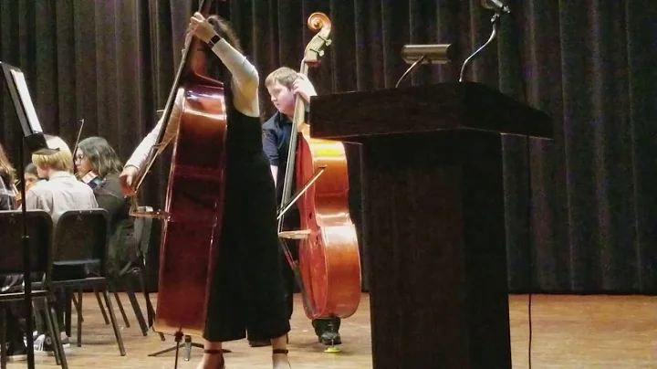 My son playing double bass