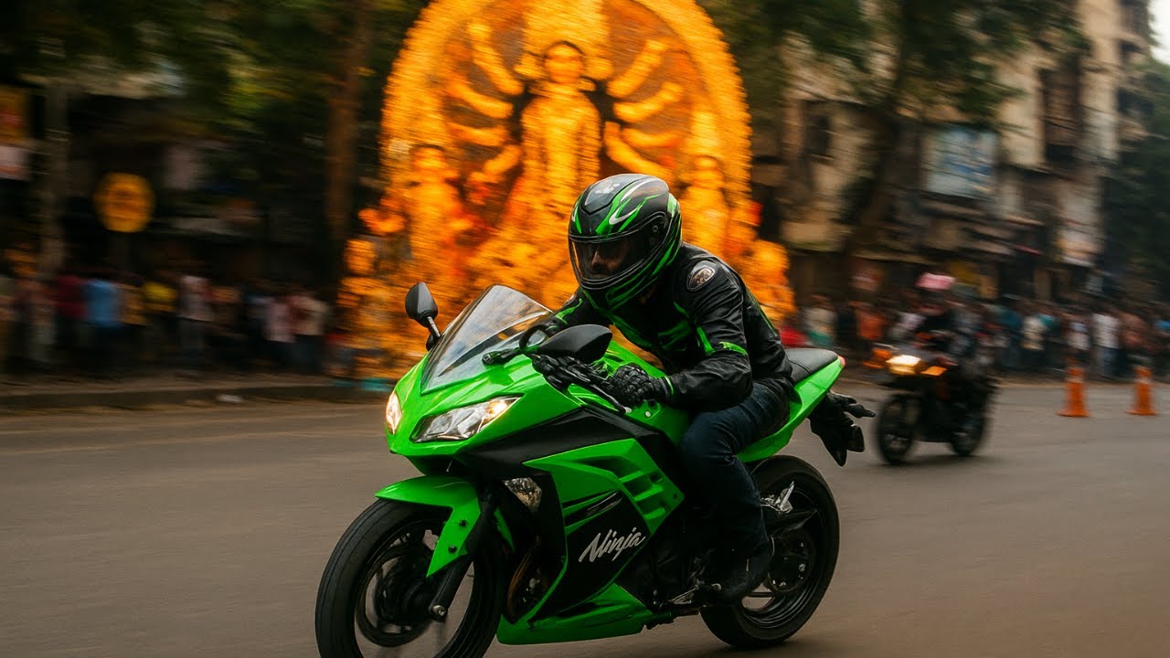 Ninjape Rally Ninja Street Race During Durga Puja - YouTube