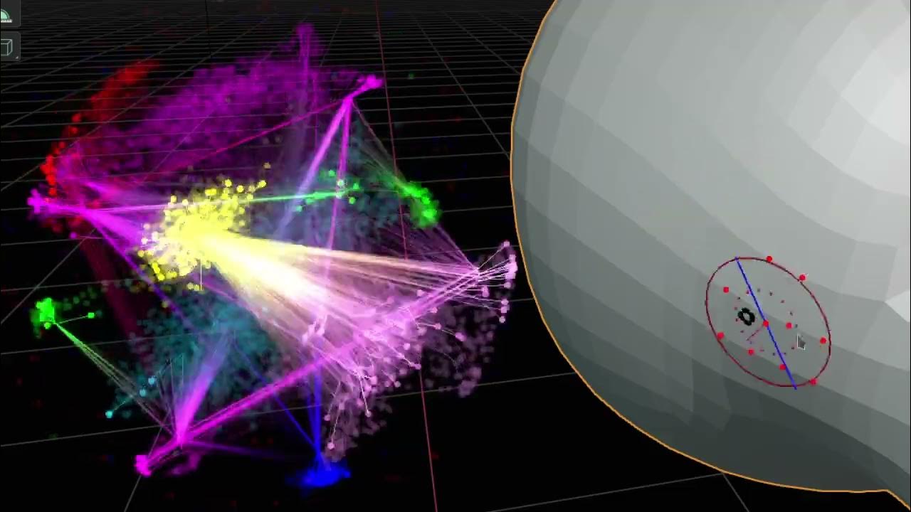 Neural net visualized in blender; YouTube