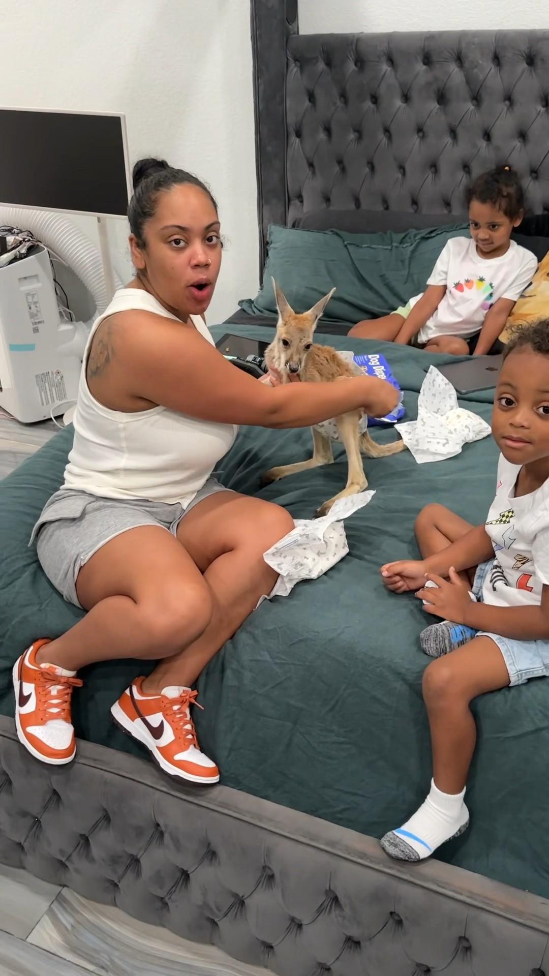 Dad catches mom changing the kangaroo pamper #shorts
